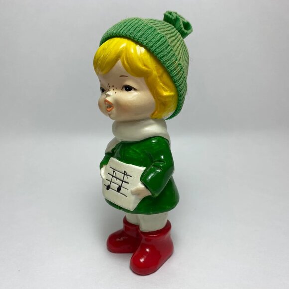 Coree Christmas Caroller Holiday Chalkware Figurine Made in Korea - Picture 2 of 6